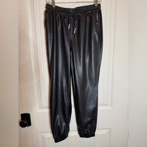Liverpool Faux Leather Joggers, Medium
